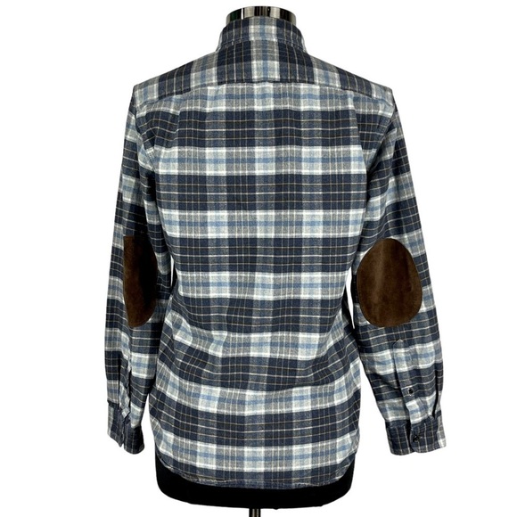 J. CREW COTTON PLAID SUEDE ELBOW PATCH BUTTON DOWN SHIRT - Picture 5 of 16